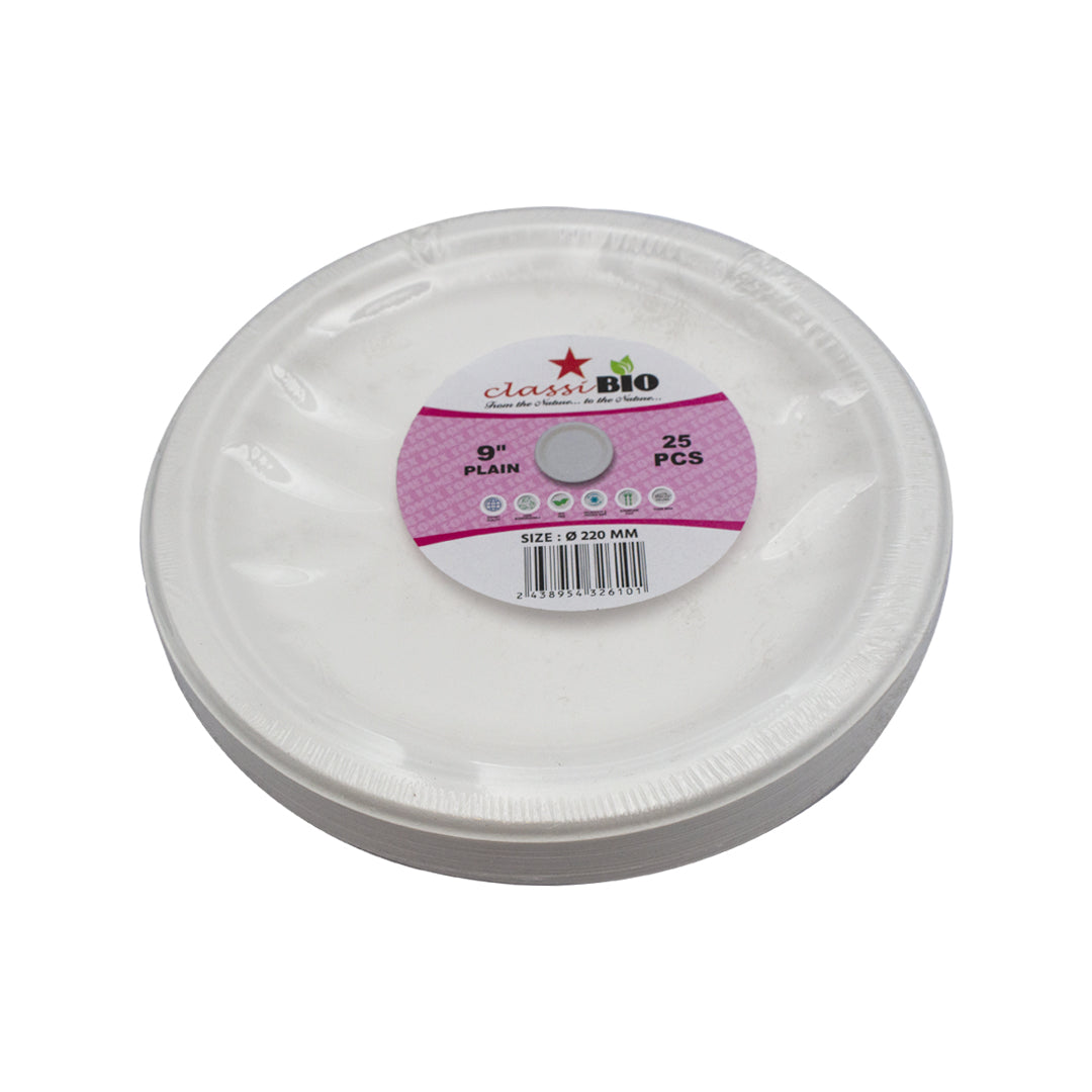 Classi biodegradable plates 9'' 220mm 25 pieces