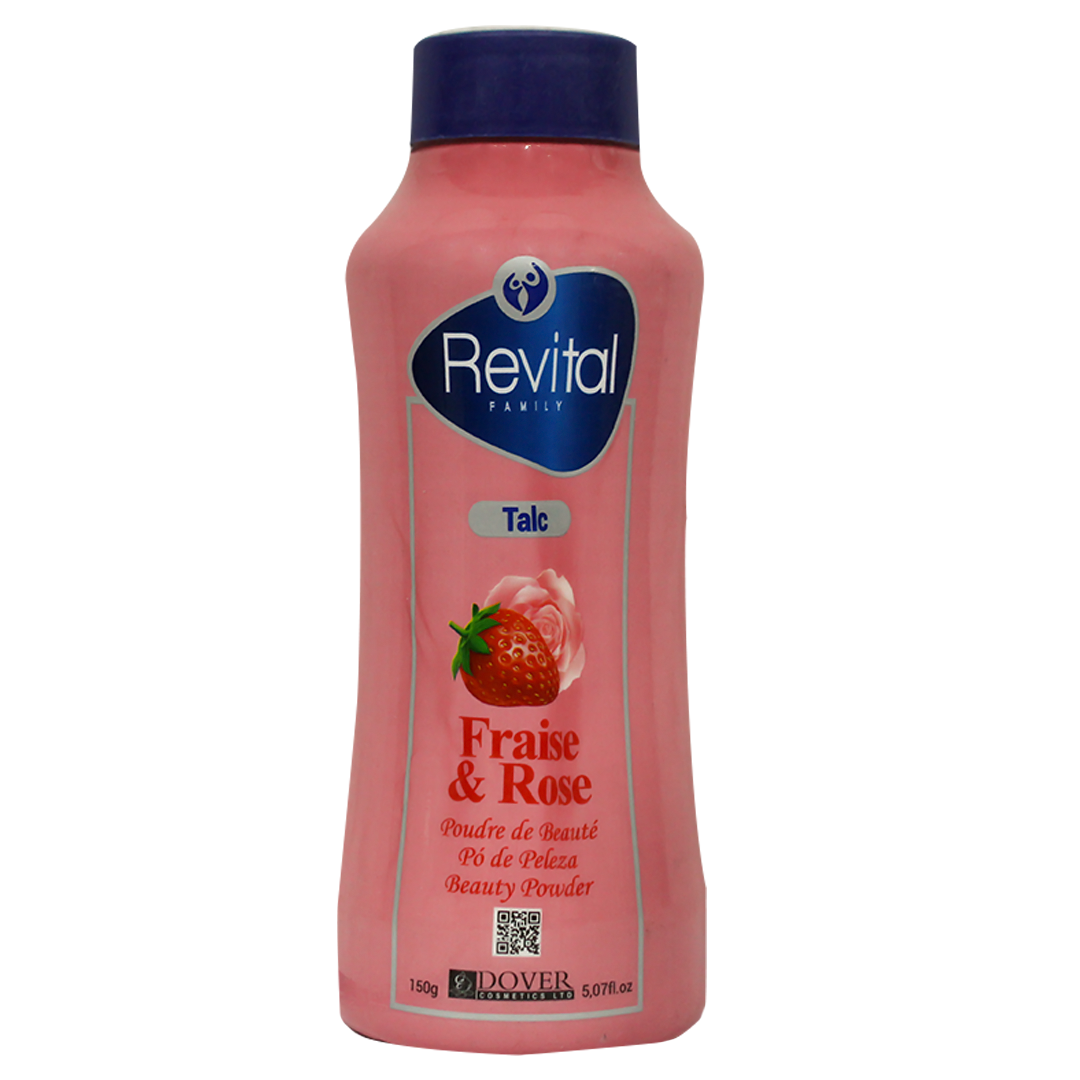 Revital Family Strawberry and Rose Talc 150g