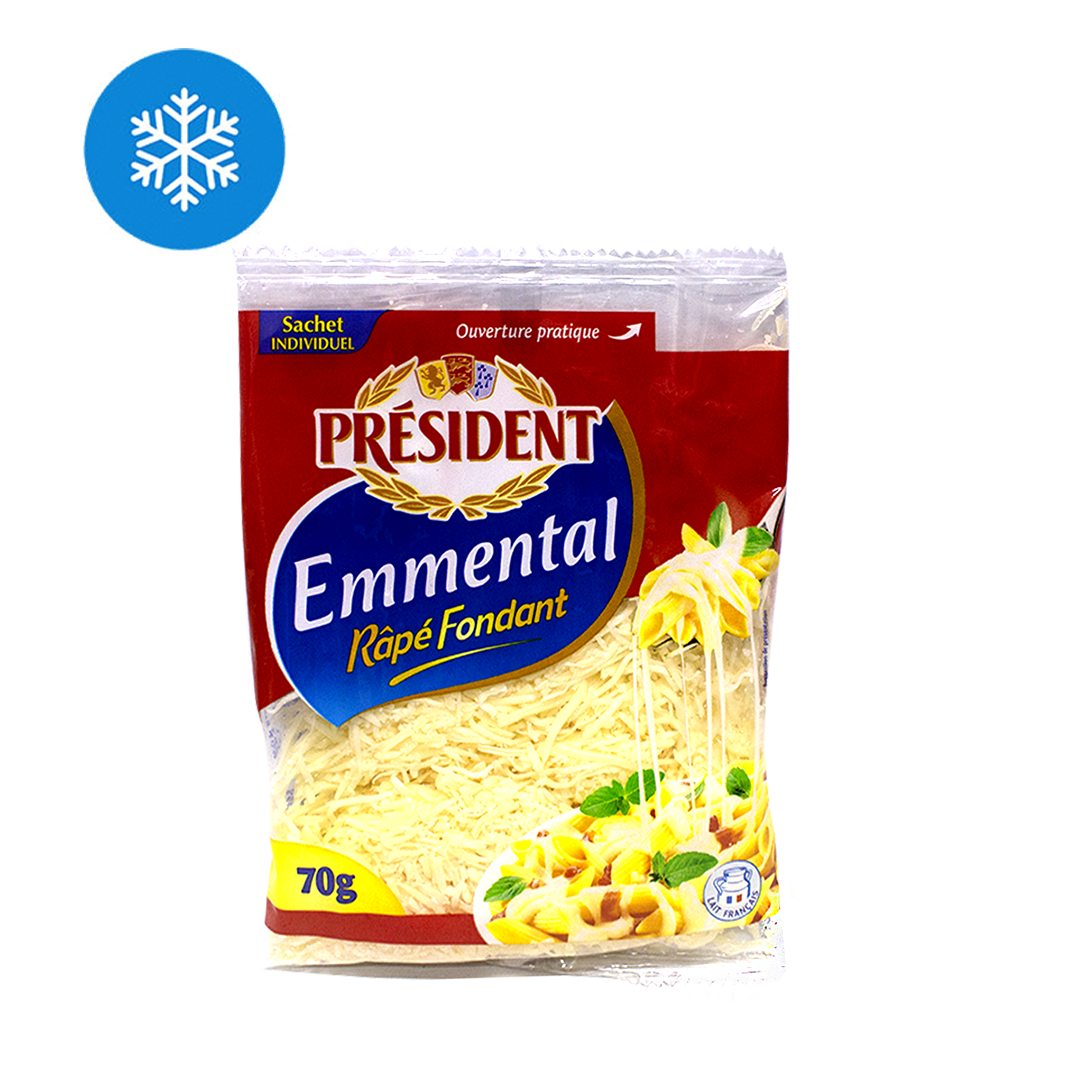 President Cheese Emmental Grated Melting 70g