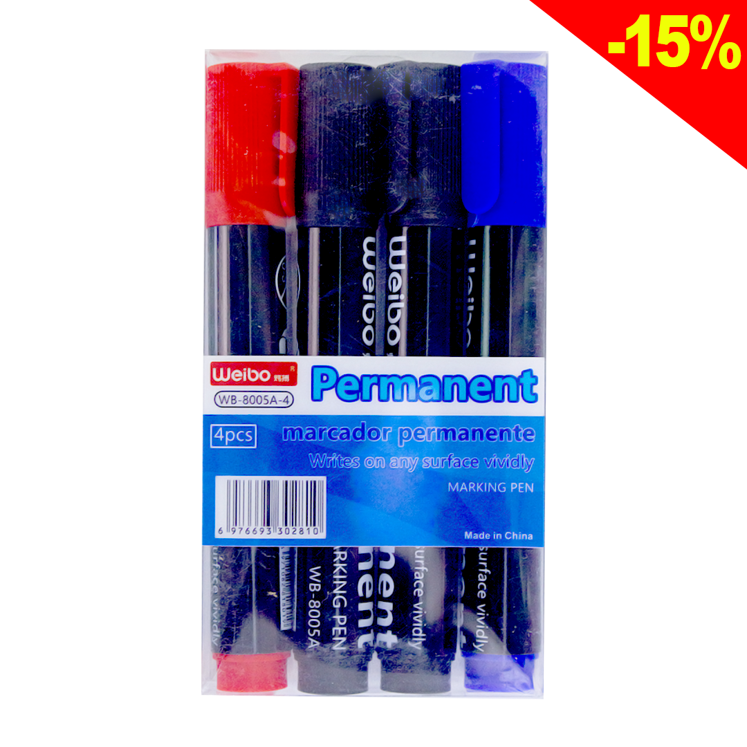 Weibo permanent ink marker 4 pieces