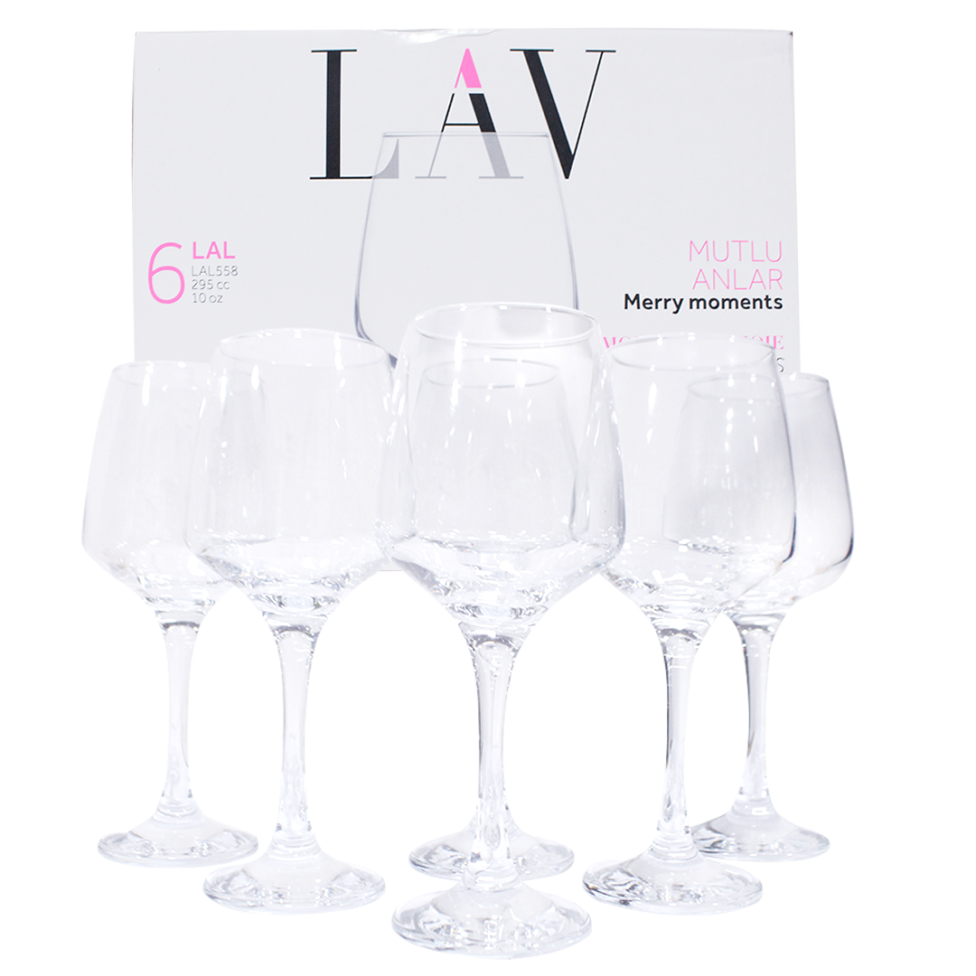 Lav glass essential for tables 6pcs