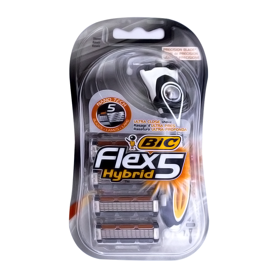 Bic Hybrid Razors Flex-5 4 Blades 1 Piece