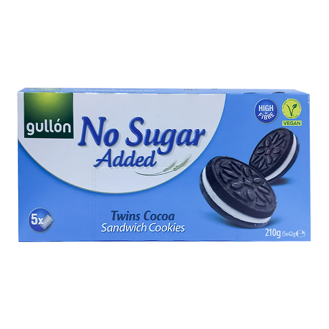 Gullon Twins cocoa sandwich cookies no added sugar 210g