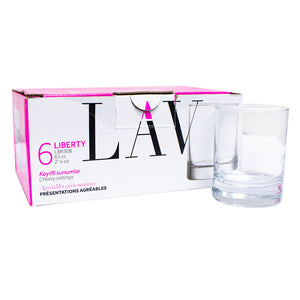 Lav Liberty glass pleasant presentation 65cc 6 pieces
