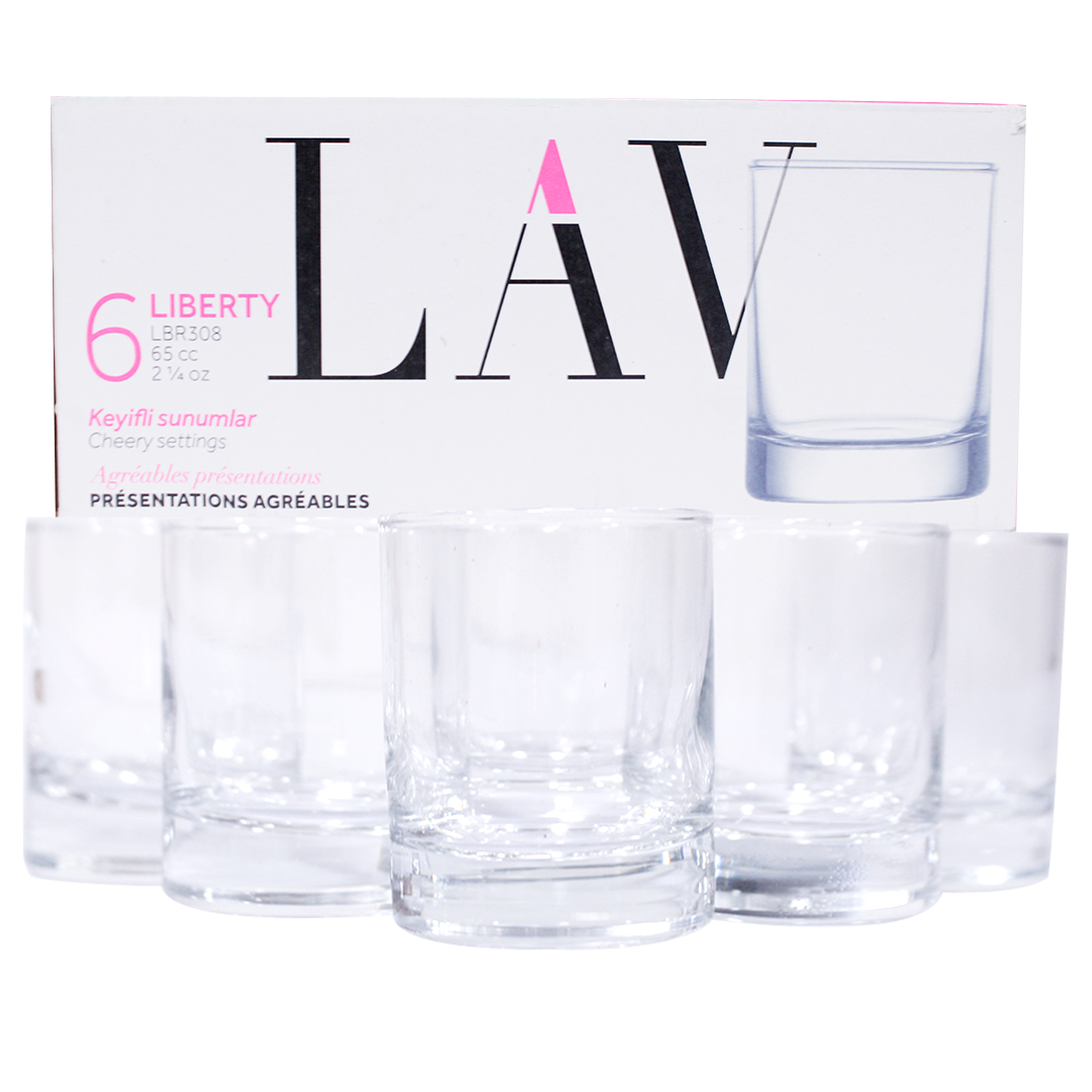 Lav Liberty glass pleasant presentation 65cc 6 pieces