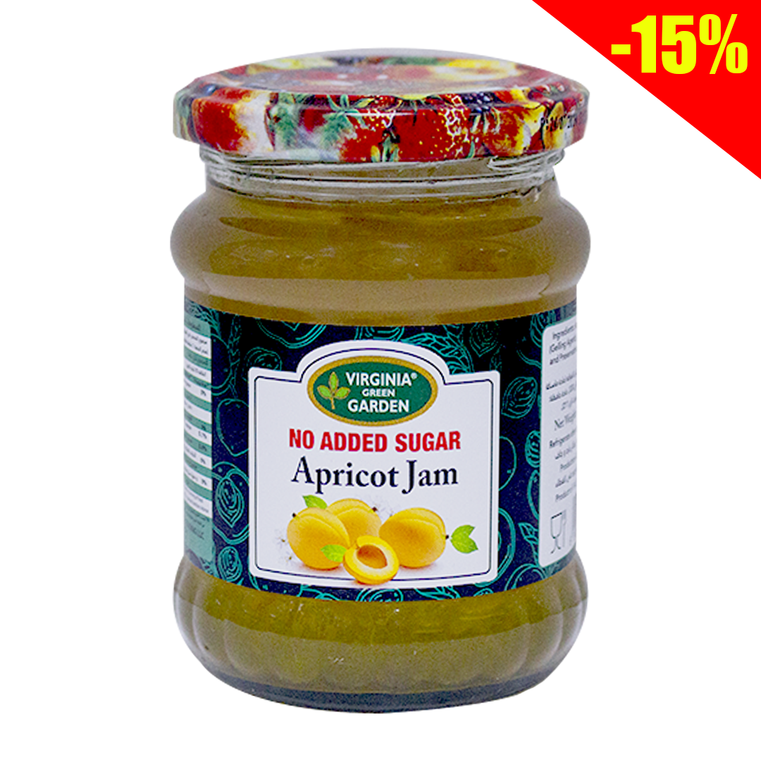 Virginia green garden apricot jam no added sugar 250g