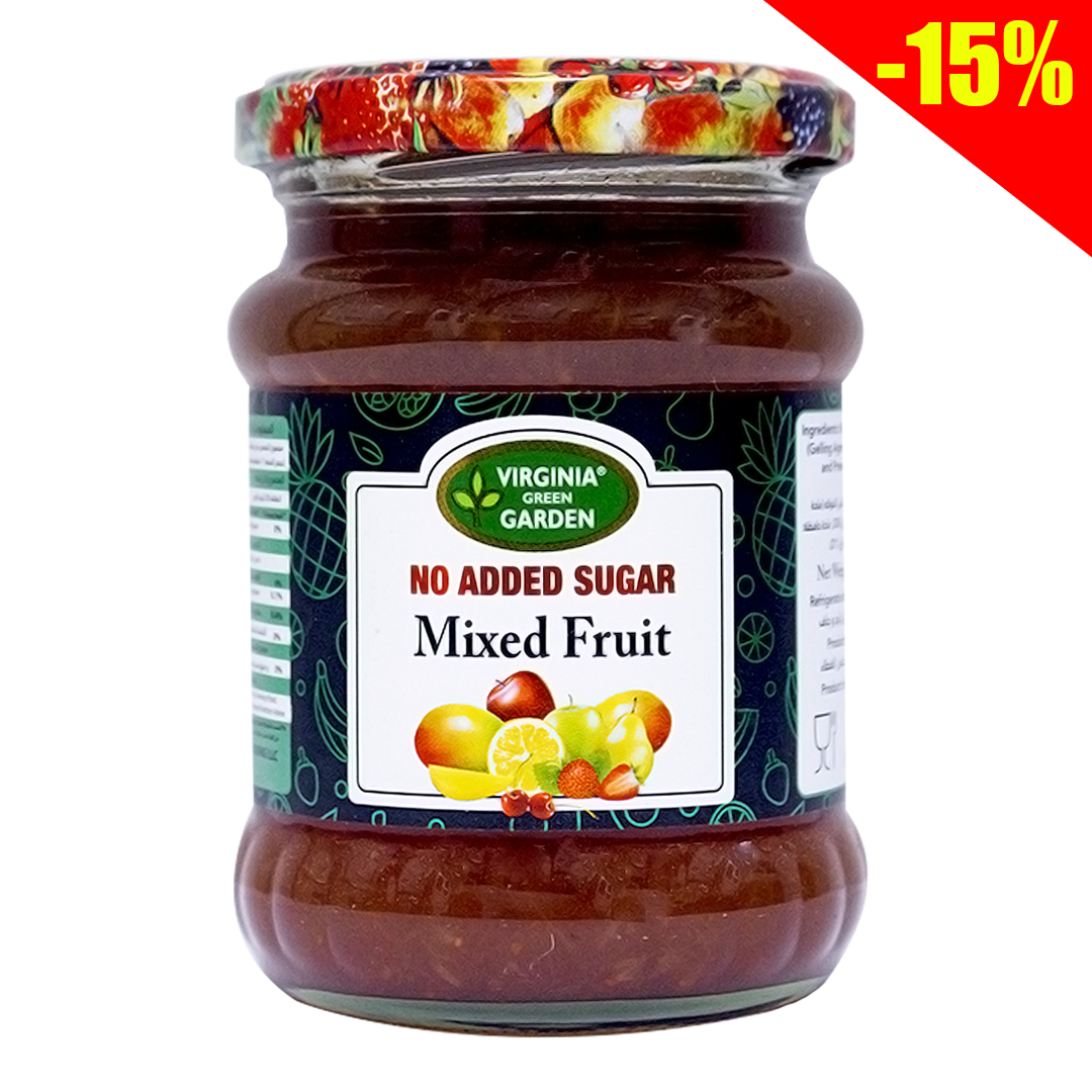 Virginia green garden mixed fruit jam no added sugar 250g
