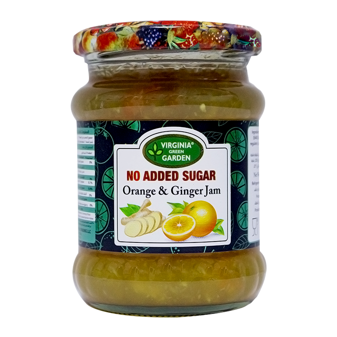 Virginia green garden orange and ginger jam no added sugar 250g