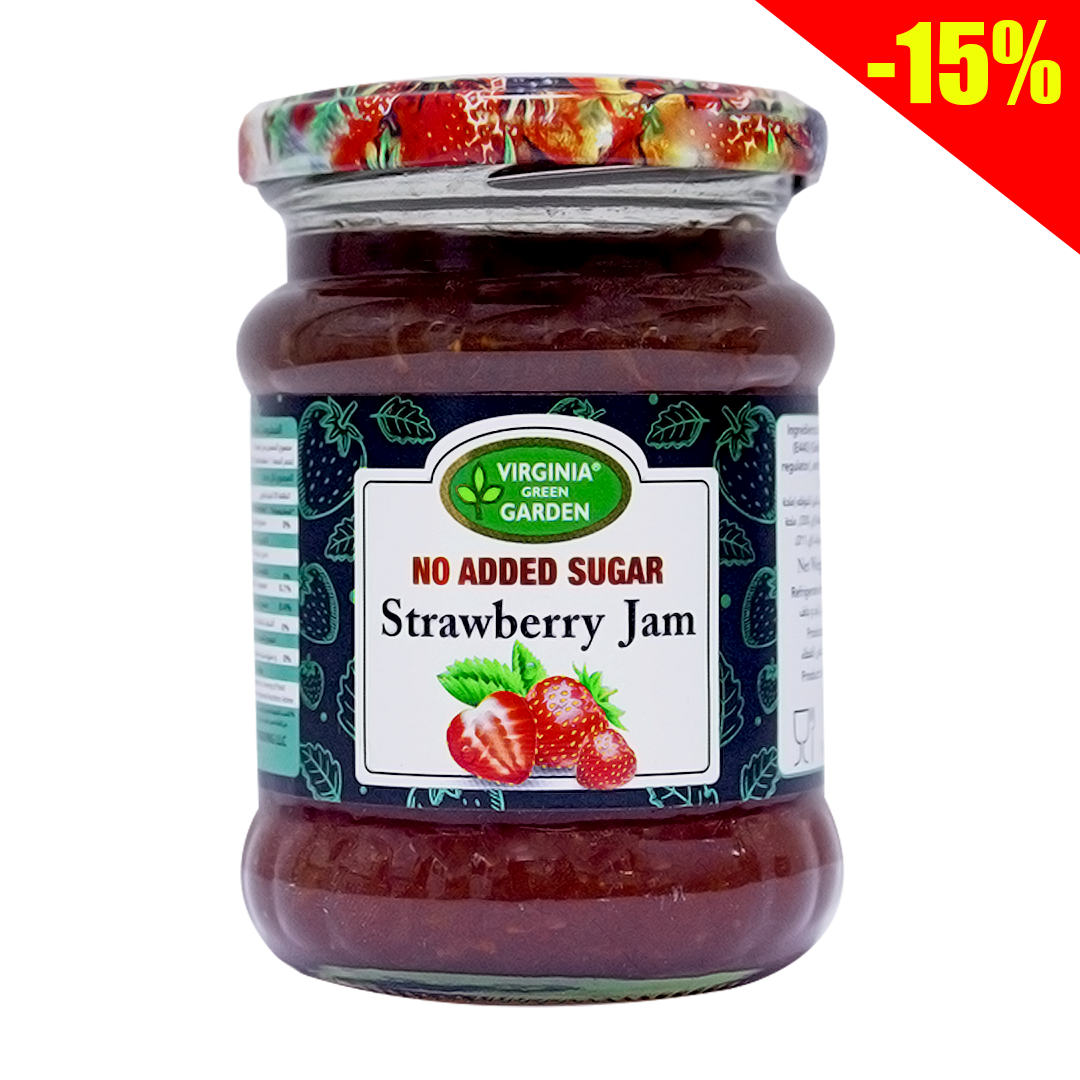 Virginia green garden strawberry jam no added sugar 250g