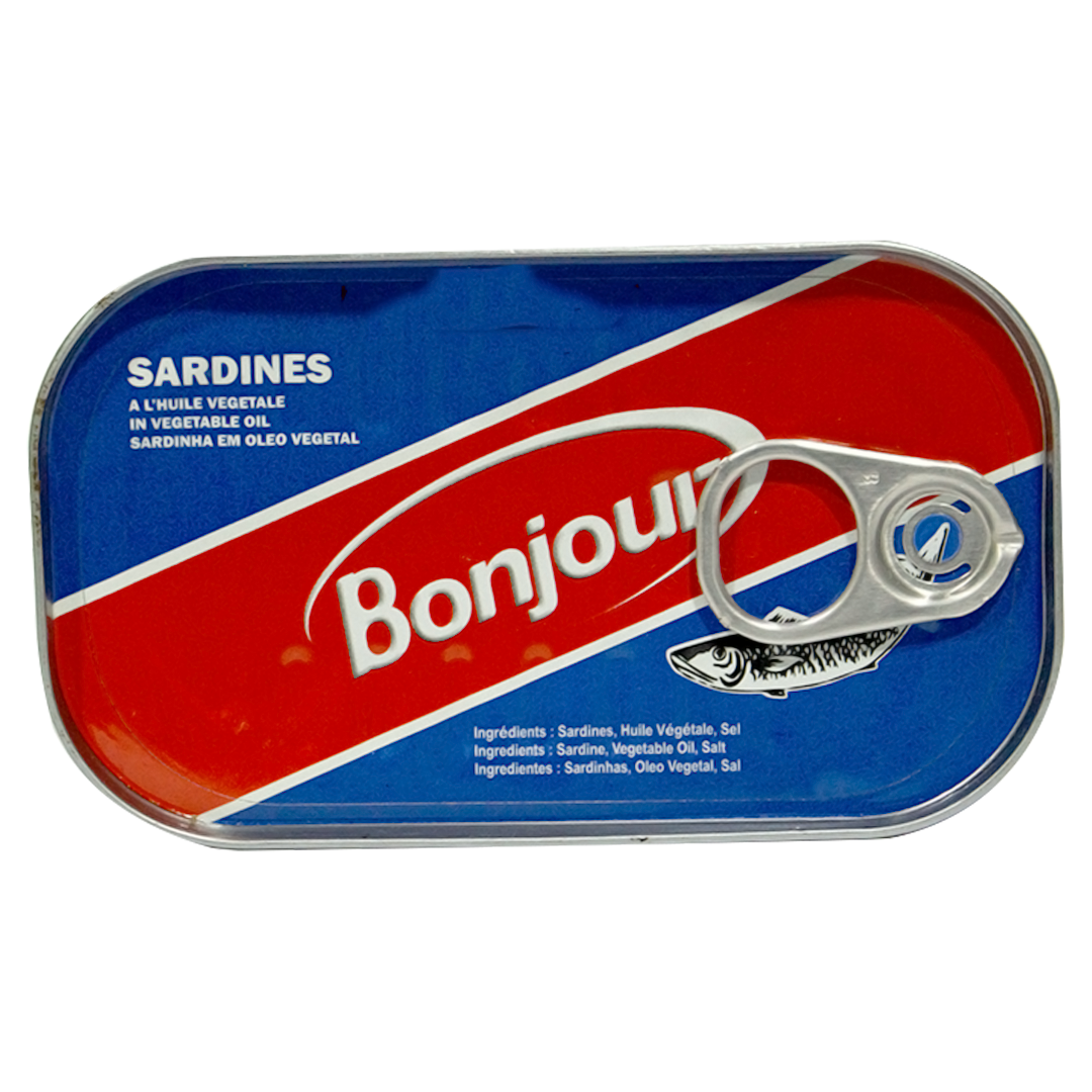 Bonjour sardines in vegetable oil 125g
