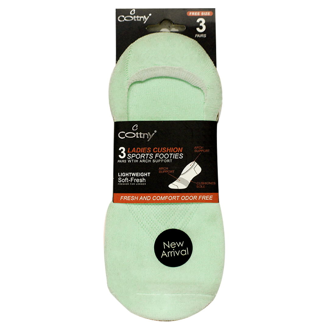 Cottny Women Sports Cushion Footies 3 Pairs