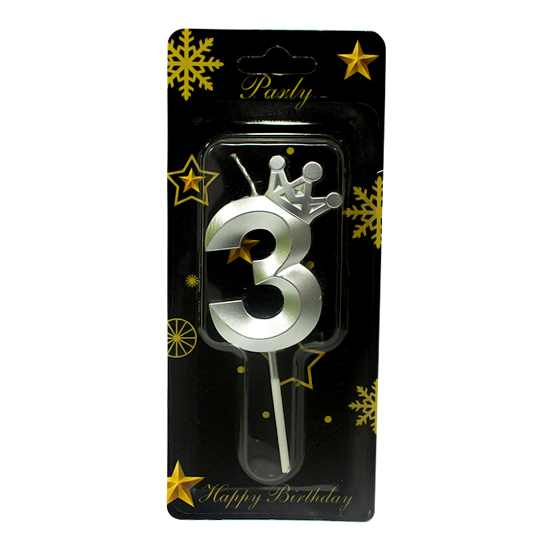 Birthday candle number 3 for glowing cake 1 piece