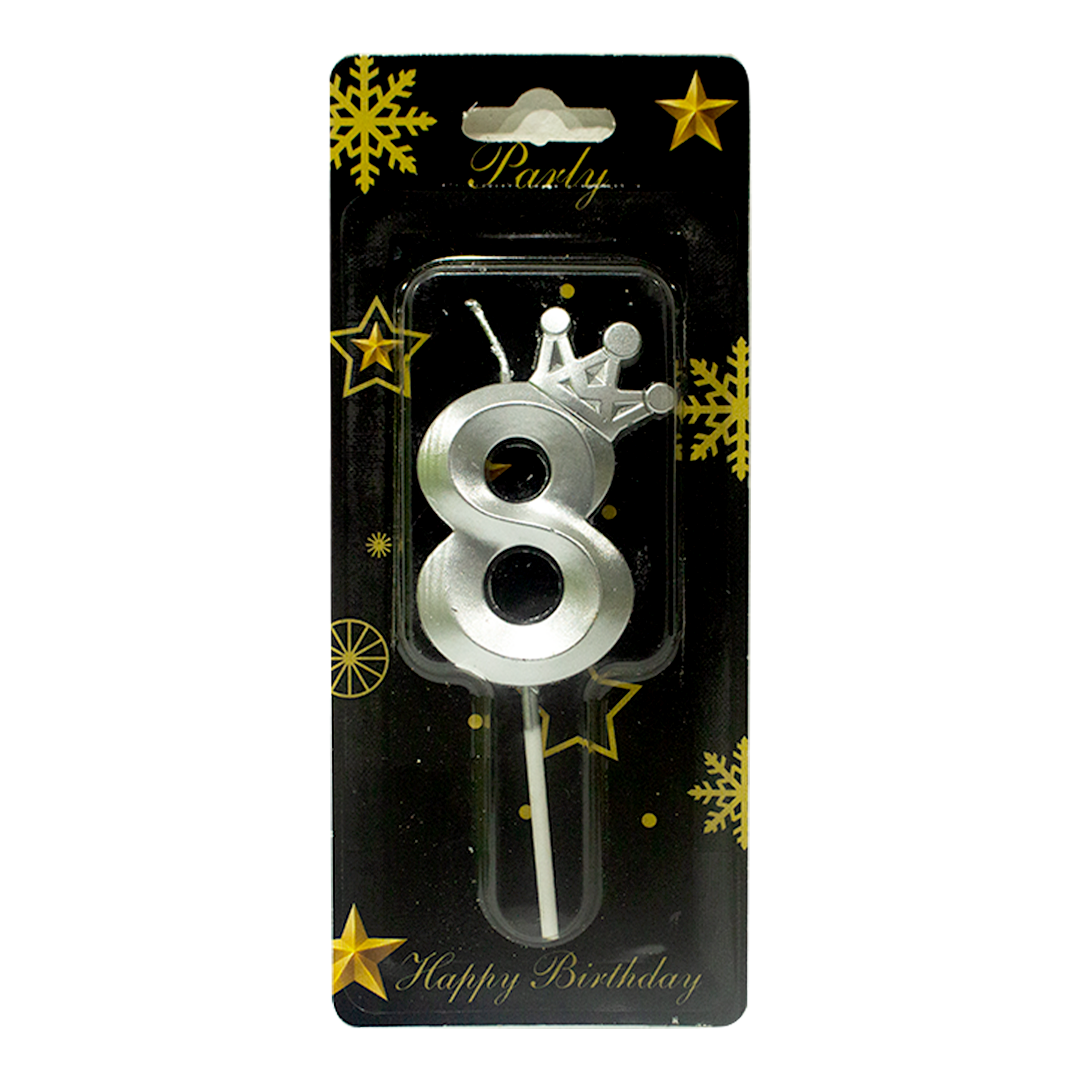 Birthday candle number 8 for glowing cake 1 piece