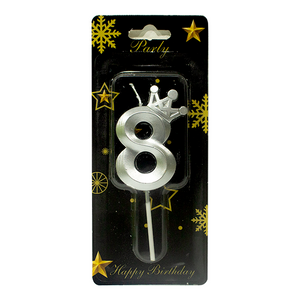 Birthday candle number 8 for glowing cake 1 piece