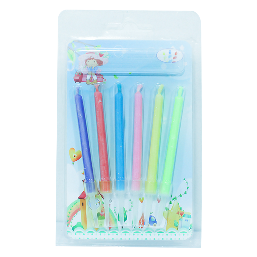 Colored Flame Candles 6 Pieces Model 2419-8