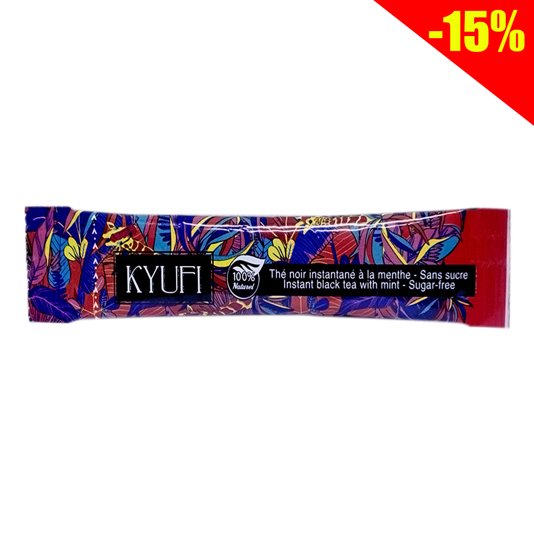KyuFi Instant Black Tea Mint Sugar-Free Sachet 9g