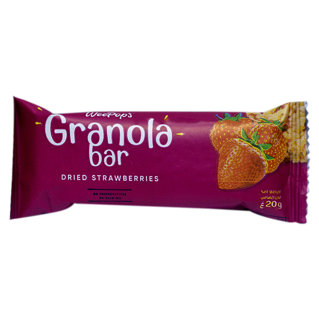 Weepop's Granola Bar with Dried Strawberries 20g