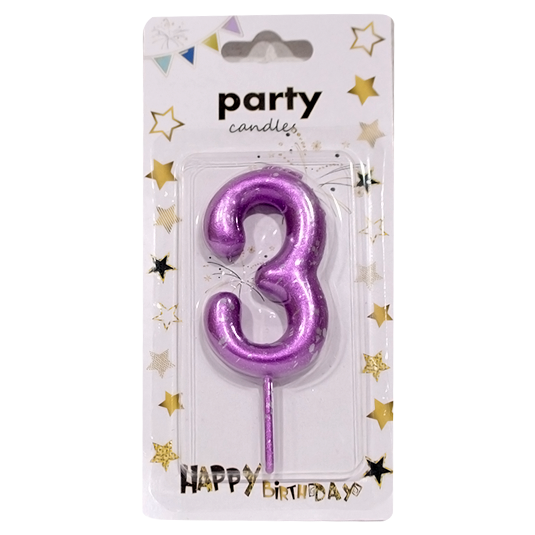 Number three birthday candle 1pc