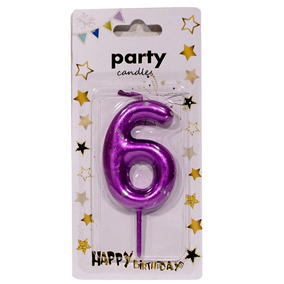 Number six birthday candle 1pc