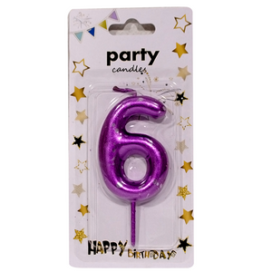 Number six birthday candle 1pc