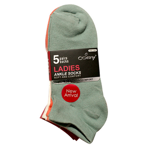 Bodice Women Ankle Socks 5 Pairs One Size