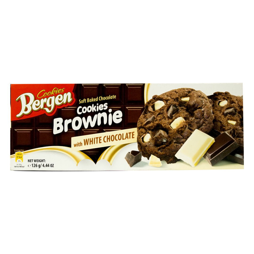 Bergen white chocolate brownie biscuits 126g