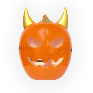 Halloween Pumpkin Face Mask with Golden Horns 1 Piece