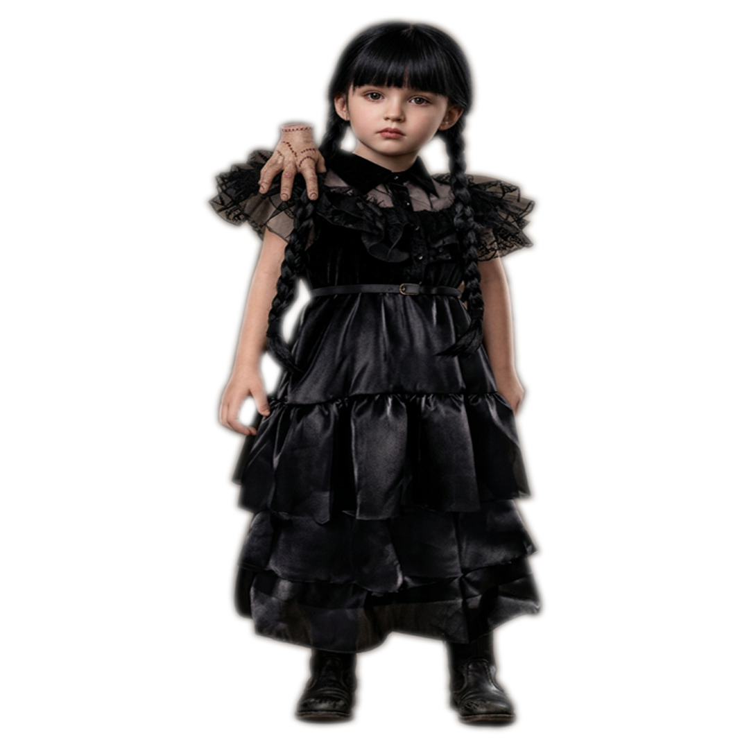 Wednesday Halloween Costume for Girls Size L 1 Piece