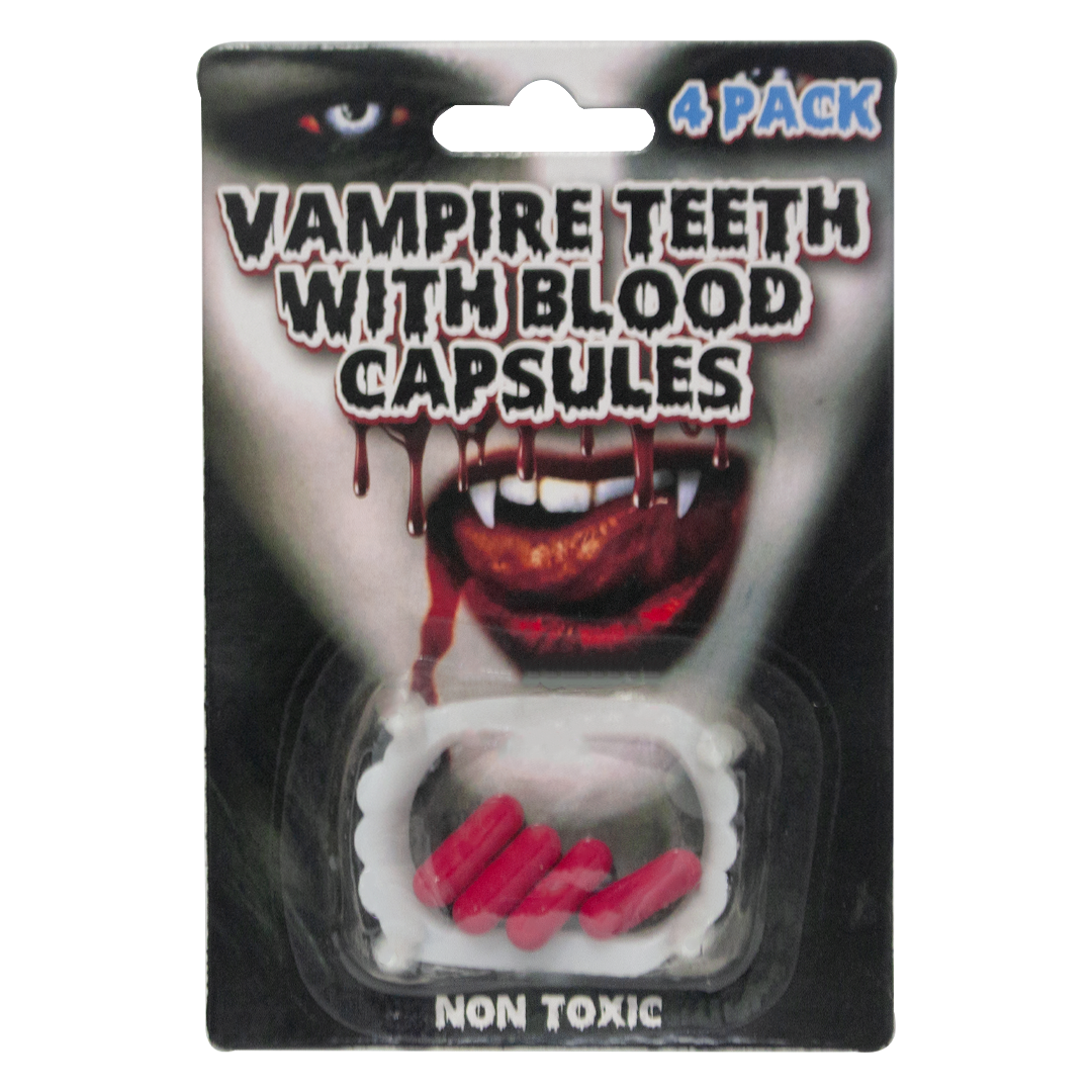 Vampire Teeth with Fake Blood Capsules 1 Piece