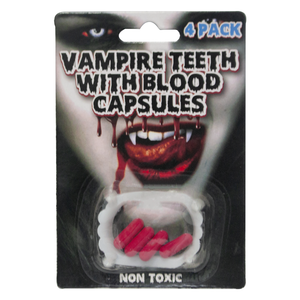 Vampire Teeth with Fake Blood Capsules 1 Piece