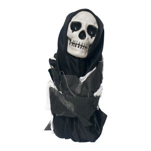 Black Shrouded Skull Halloween Decoration 1 Piece
