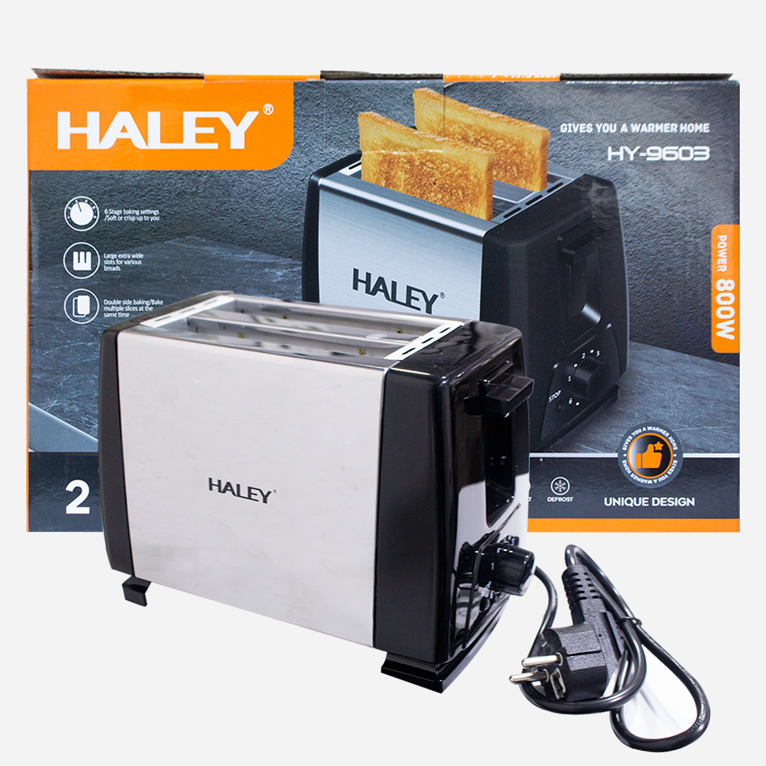 Haley 2 Slot Toaster 800W Model HY-9603