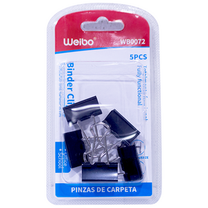 Weibo Black Binder Clips x5