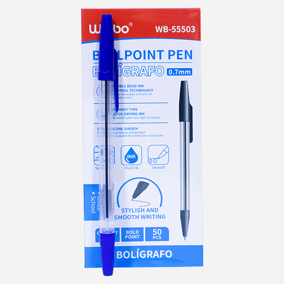 Weibo Blue Pens 50 Pieces 0.7mm Model WB-55503