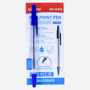 Weibo Blue Pens 50 Pieces 0.7mm Model WB-55503