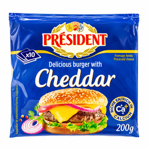 President burger cheese with cheddar 10 pieces