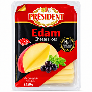 President edam cheese 6 slices 150g