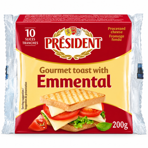 President gourmet toast cheese with emmental 10 pieces